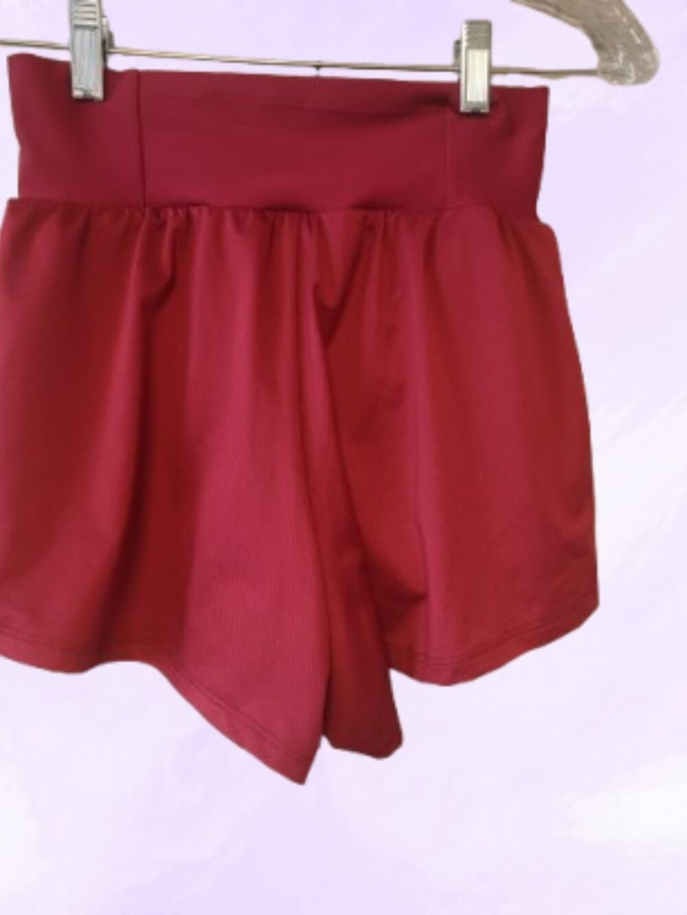 bundle of XS's exercise shorts in burgundy red and brown. Tags have been removed - Picture 6 of 9